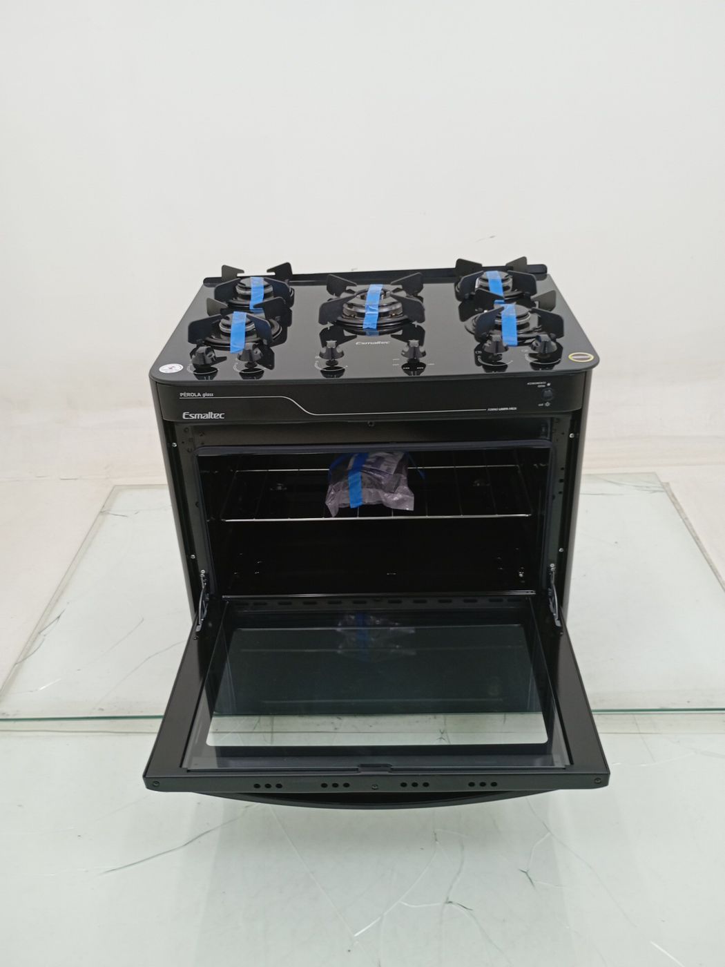 FOGAO ESMALTEC PEROLA GLASS 5 BOCAS MESA DE V