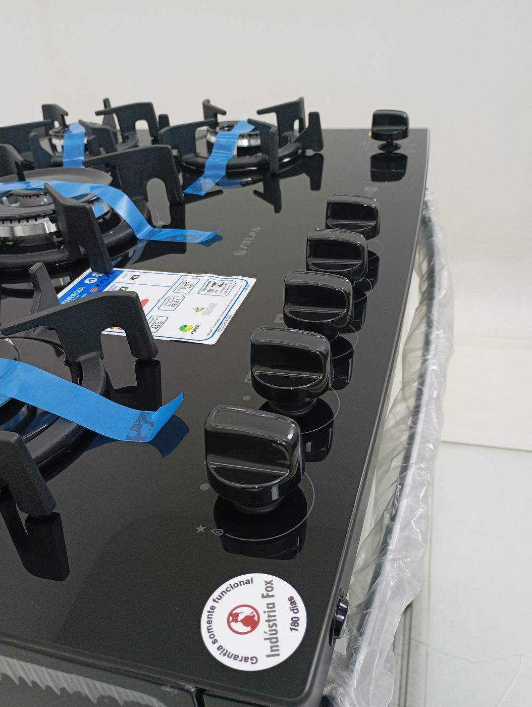 FOGAO ATLAS 5 BOCAS COM MESA DE VIDRO AGILE U