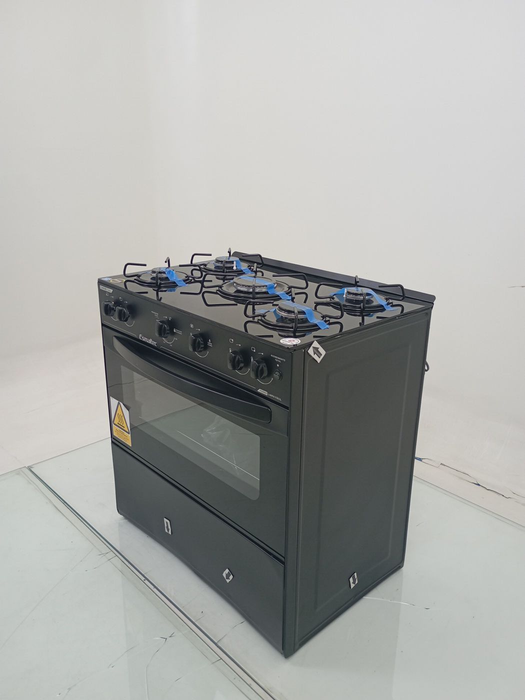 FOGAO ESMALTEC 5 BOCAS CARIBE GLASS MESA DE V