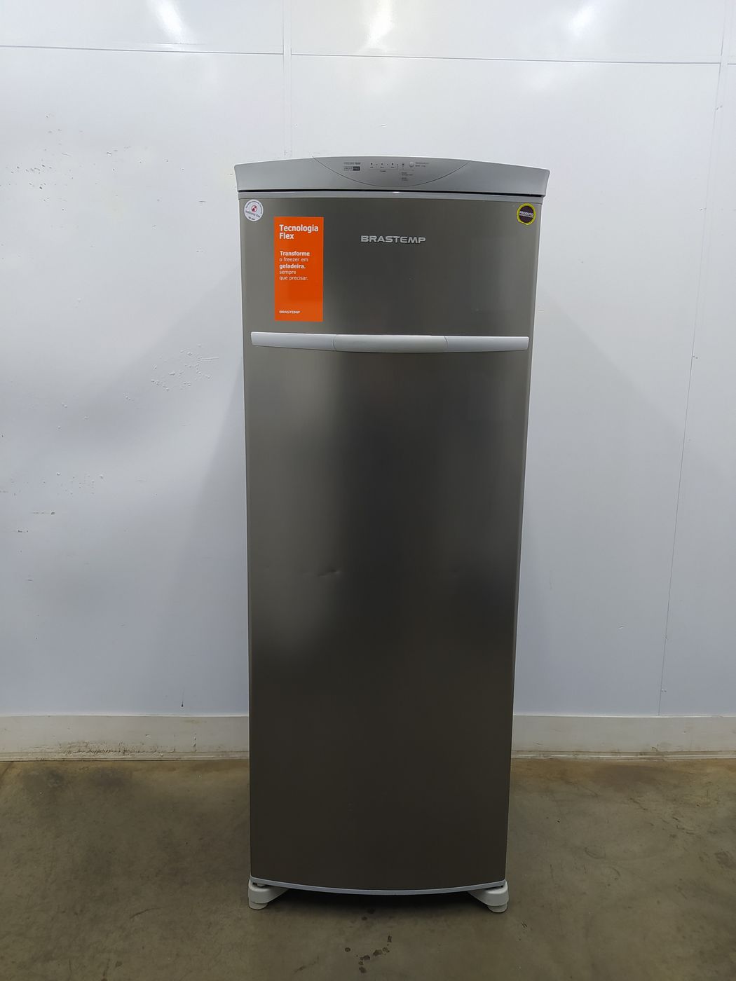 Freezer Brastemp 228l Vertical Flex Frost Free 1 Porta Inox TudoBônus