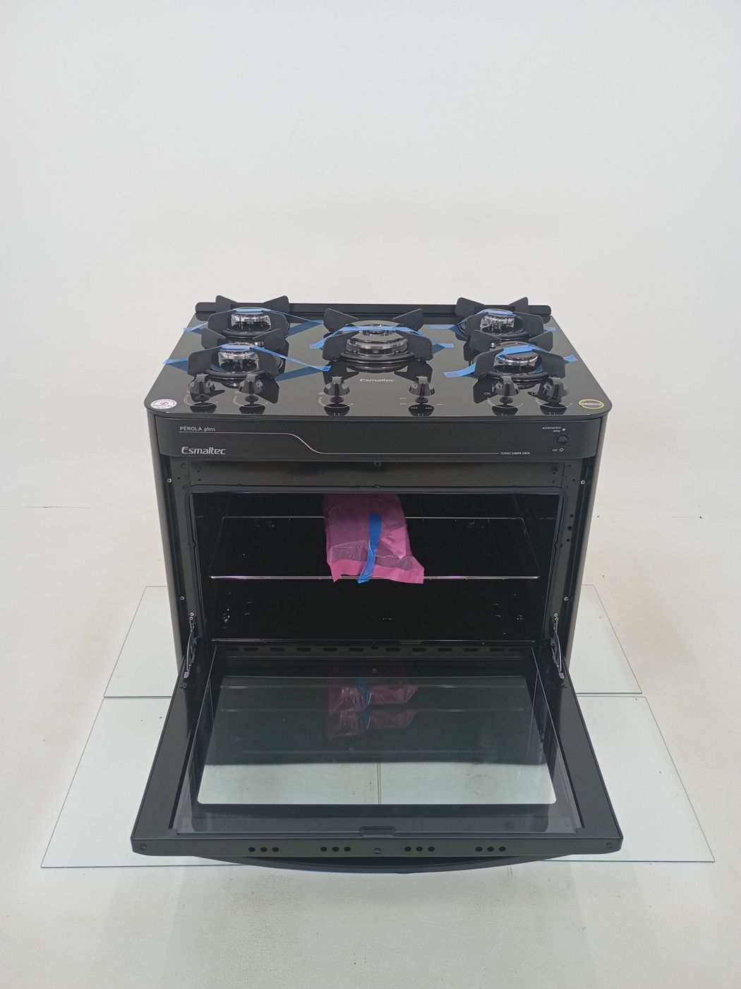 FOGAO ESMALTEC PEROLA GLASS 5 BOCAS MESA DE V