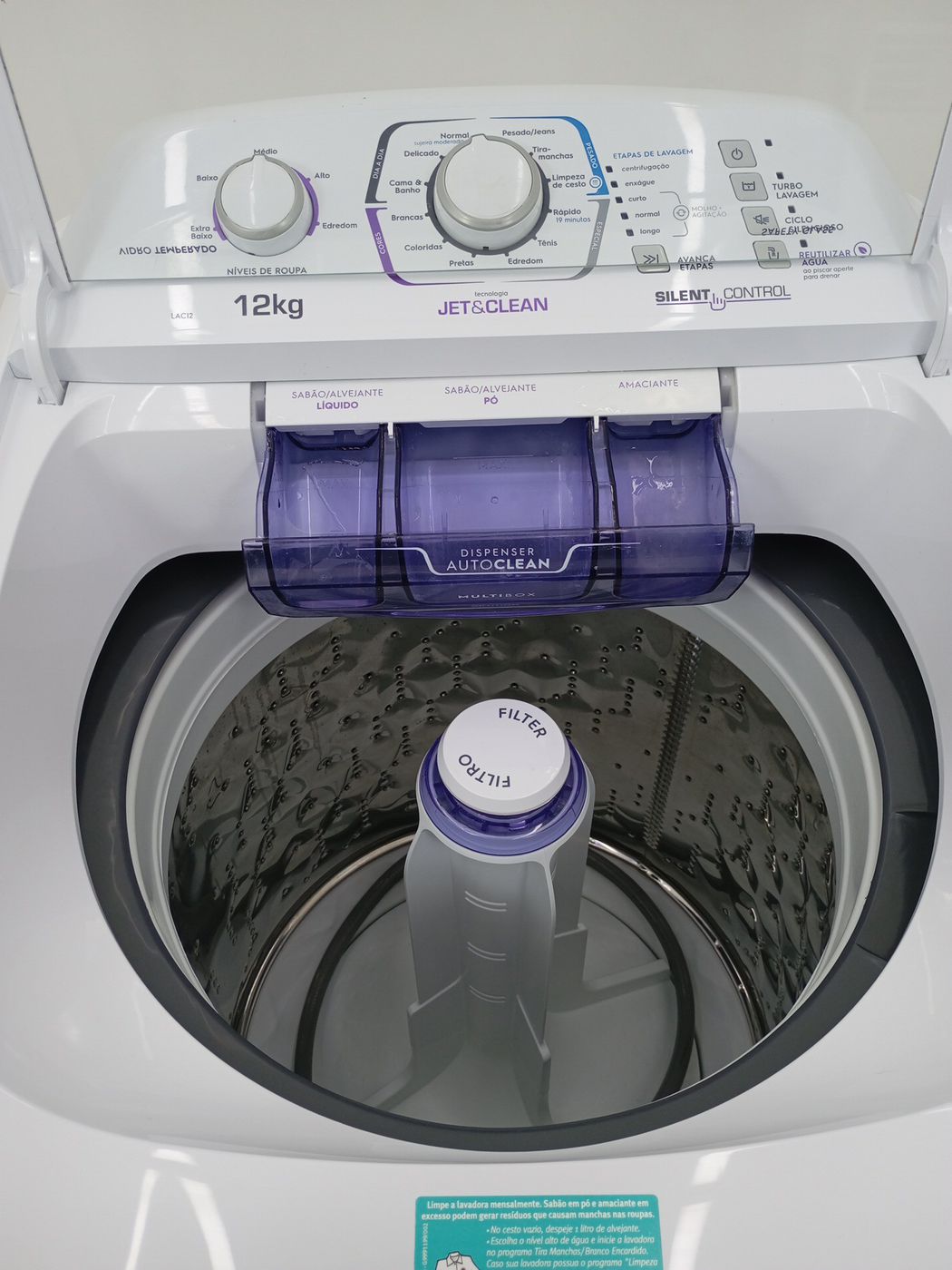 LAVADORA ELECTROLUX TOP LOAD 12KG LAC12 TURBO