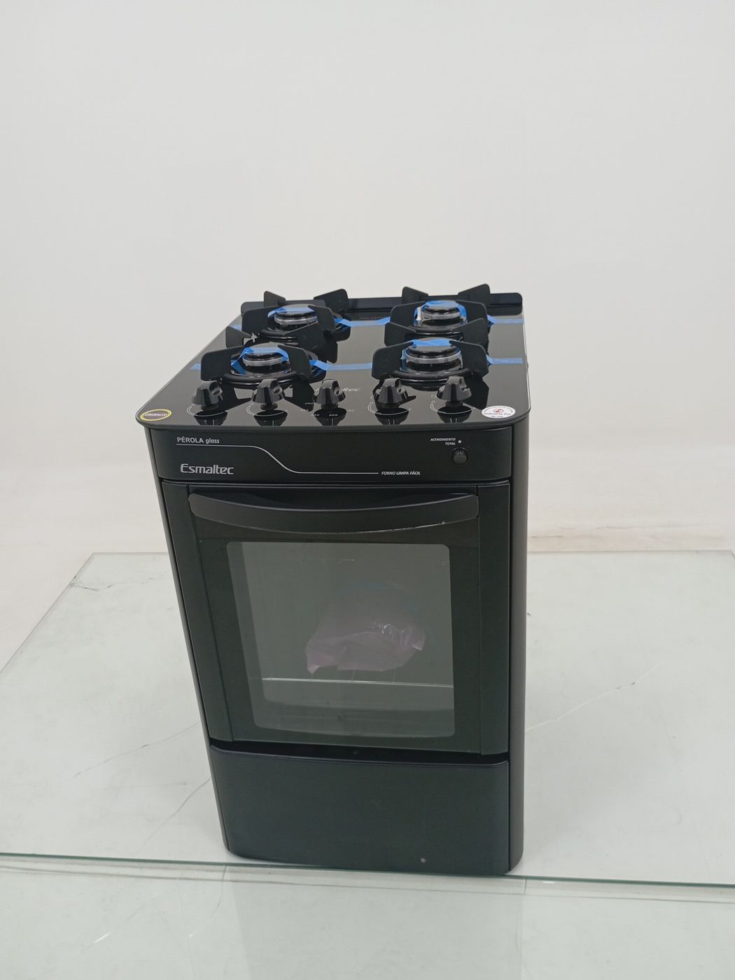 FOGAO ESMALTEC 4115 4 BOCAS PÉROLA GLASS - PR