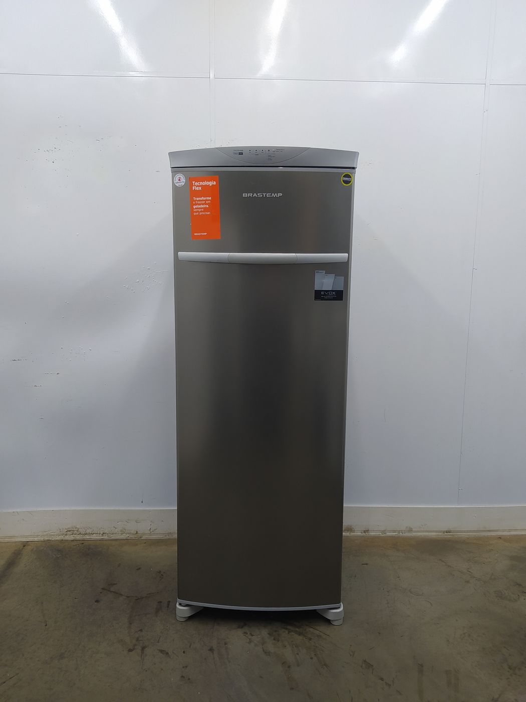 Freezer Brastemp 228l Vertical Flex Frost Free 1 Porta Inox TudoBônus