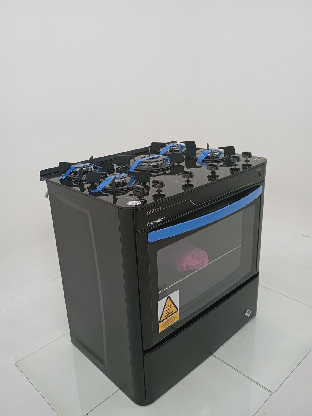 FOGAO ESMALTEC PEROLA GLASS 5 BOCAS MESA DE V