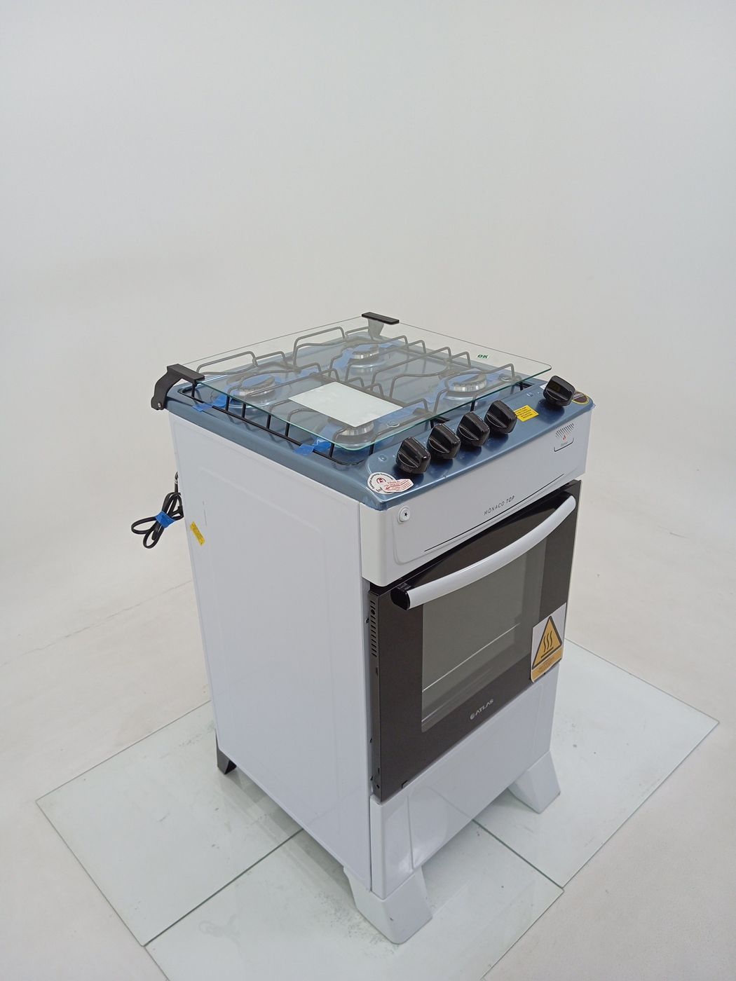 FOGAO ATLAS 4 BOCAS MESA INOX MONACO - BRANCO