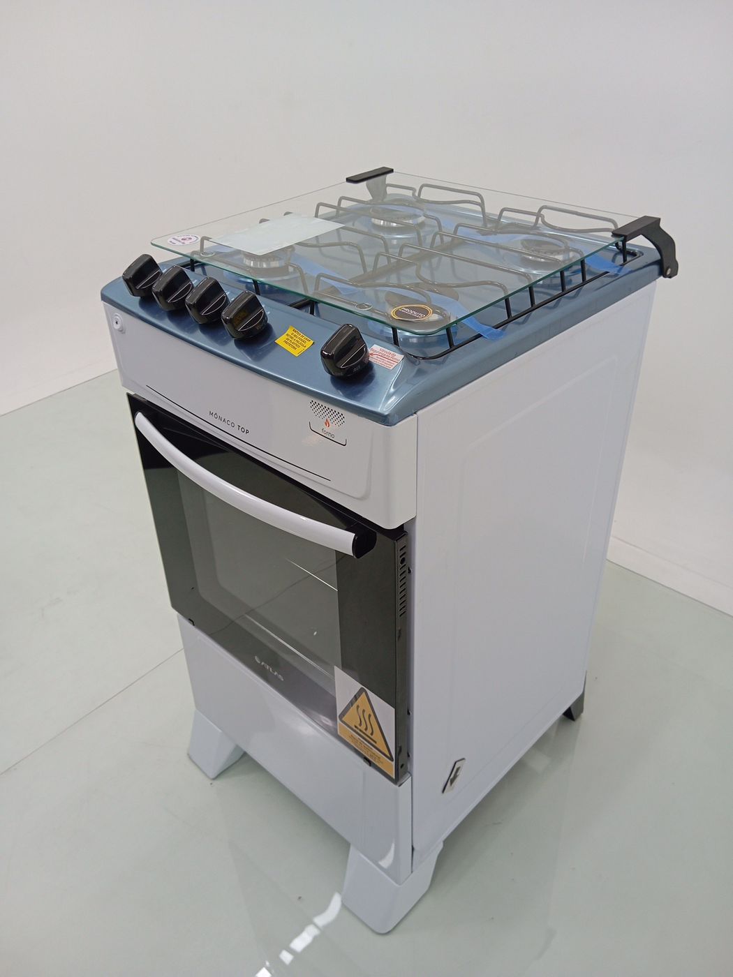 FOGAO ATLAS 4 BOCAS MESA INOX MONACO - BRANCO