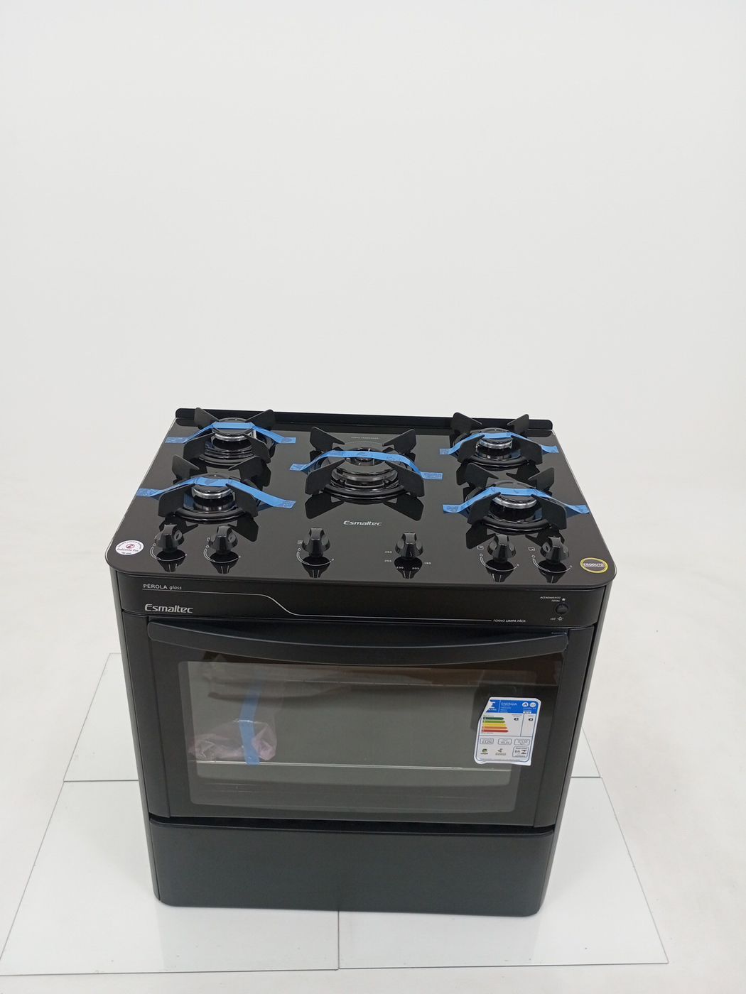 FOGAO ESMALTEC PEROLA GLASS 5 BOCAS MESA DE V