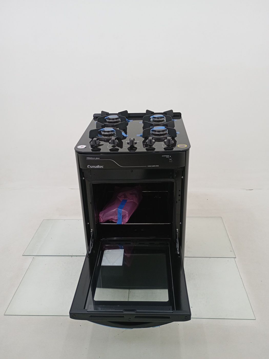 FOGAO ESMALTEC 4115 4 BOCAS PÉROLA GLASS - PR