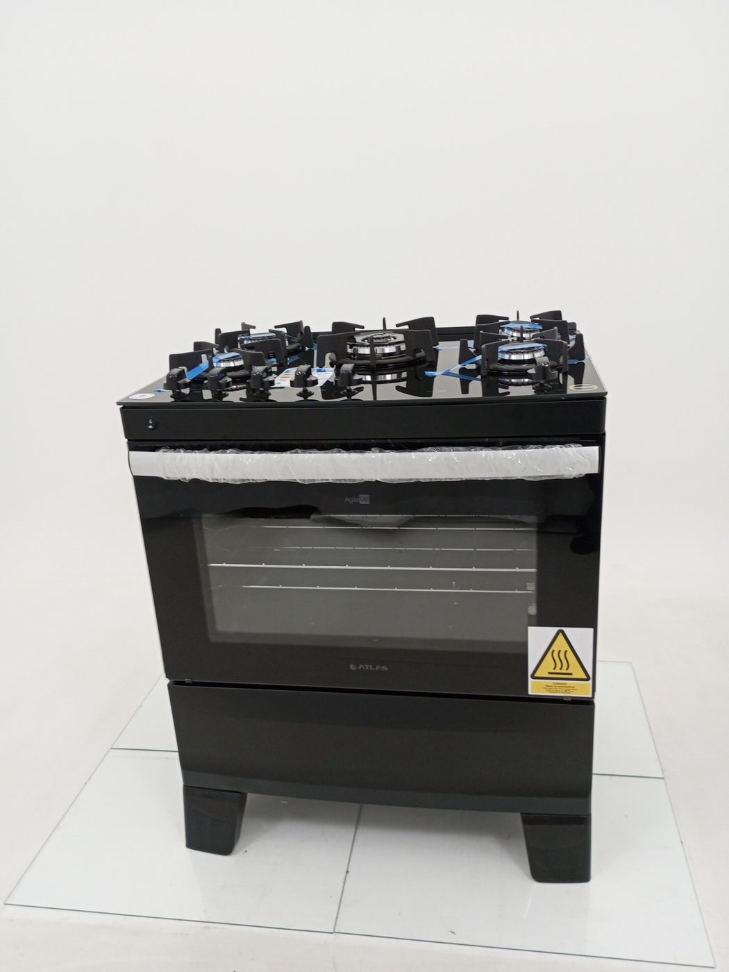 FOGAO ATLAS 5 BOCAS COM MESA DE VIDRO AGILE U
