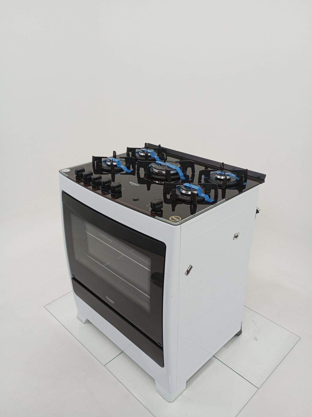 FOGAO DAKO 5 BOCAS MESA DE VIDRO - BRANCO