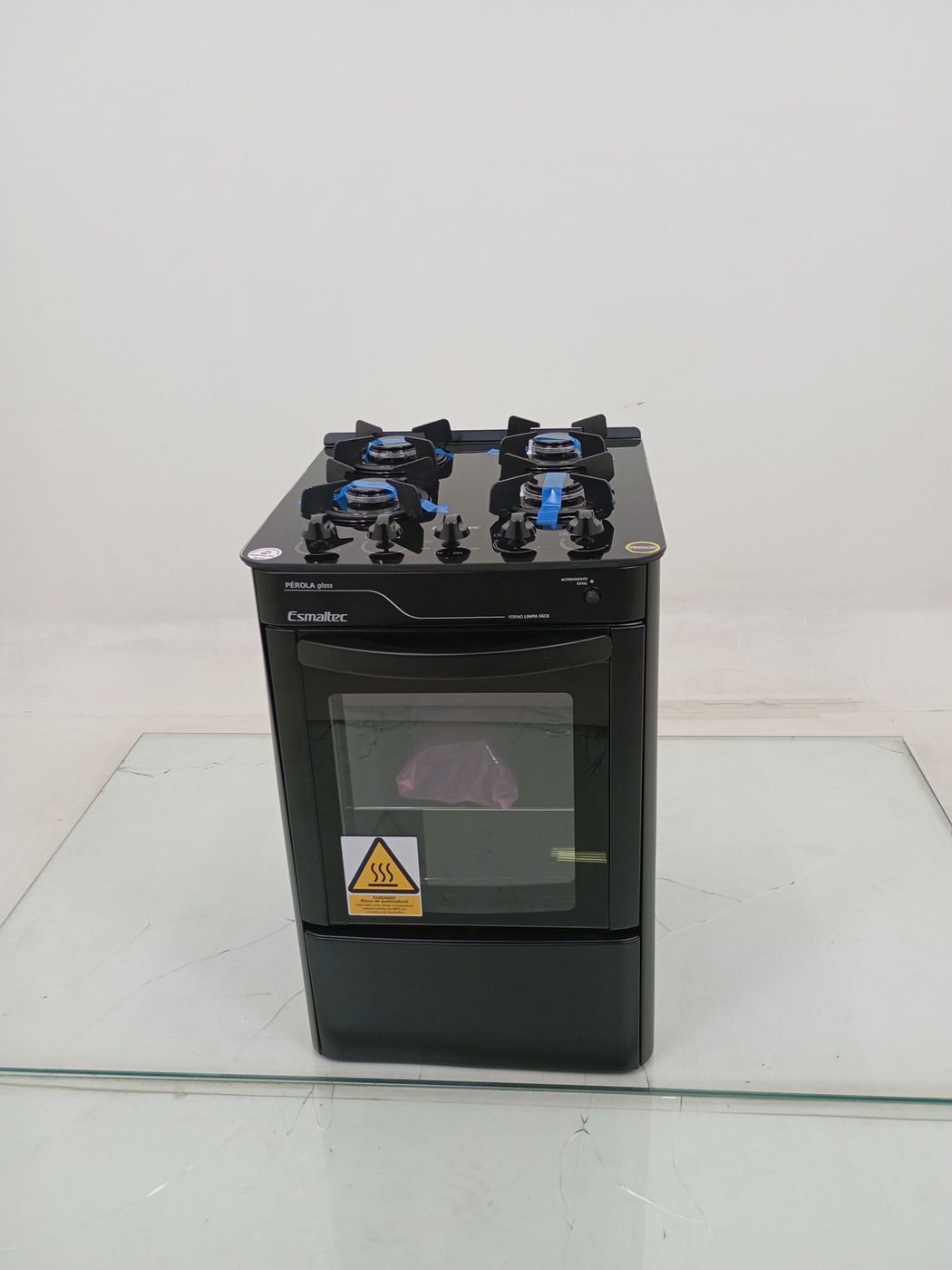 FOGAO ESMALTEC 4115 4 BOCAS PÉROLA GLASS - PR