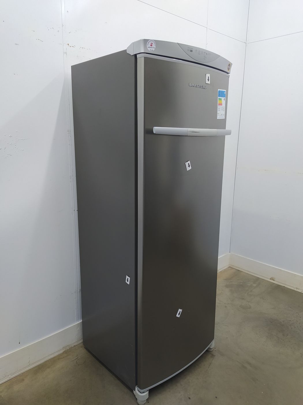 Freezer Brastemp 228l Vertical Flex Frost Free 1 Porta Inox TudoBônus