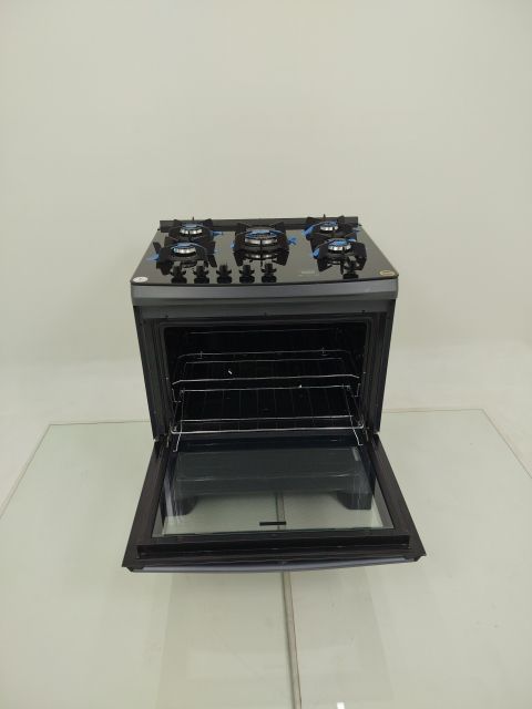 FOGAO ATLAS 5 BOCAS MESA DE VIDRO COM PAINEL 