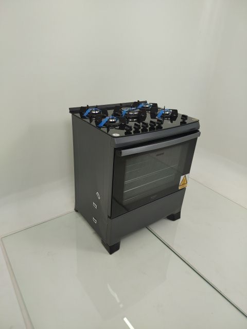 FOGAO ATLAS 5 BOCAS MESA DE VIDRO COM PAINEL 