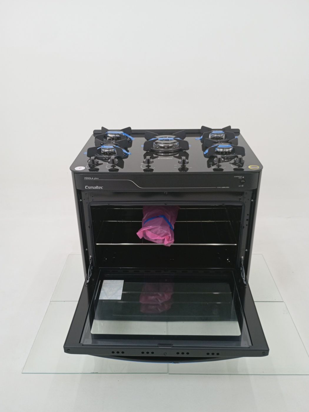 FOGAO ESMALTEC PEROLA GLASS 5 BOCAS MESA DE V