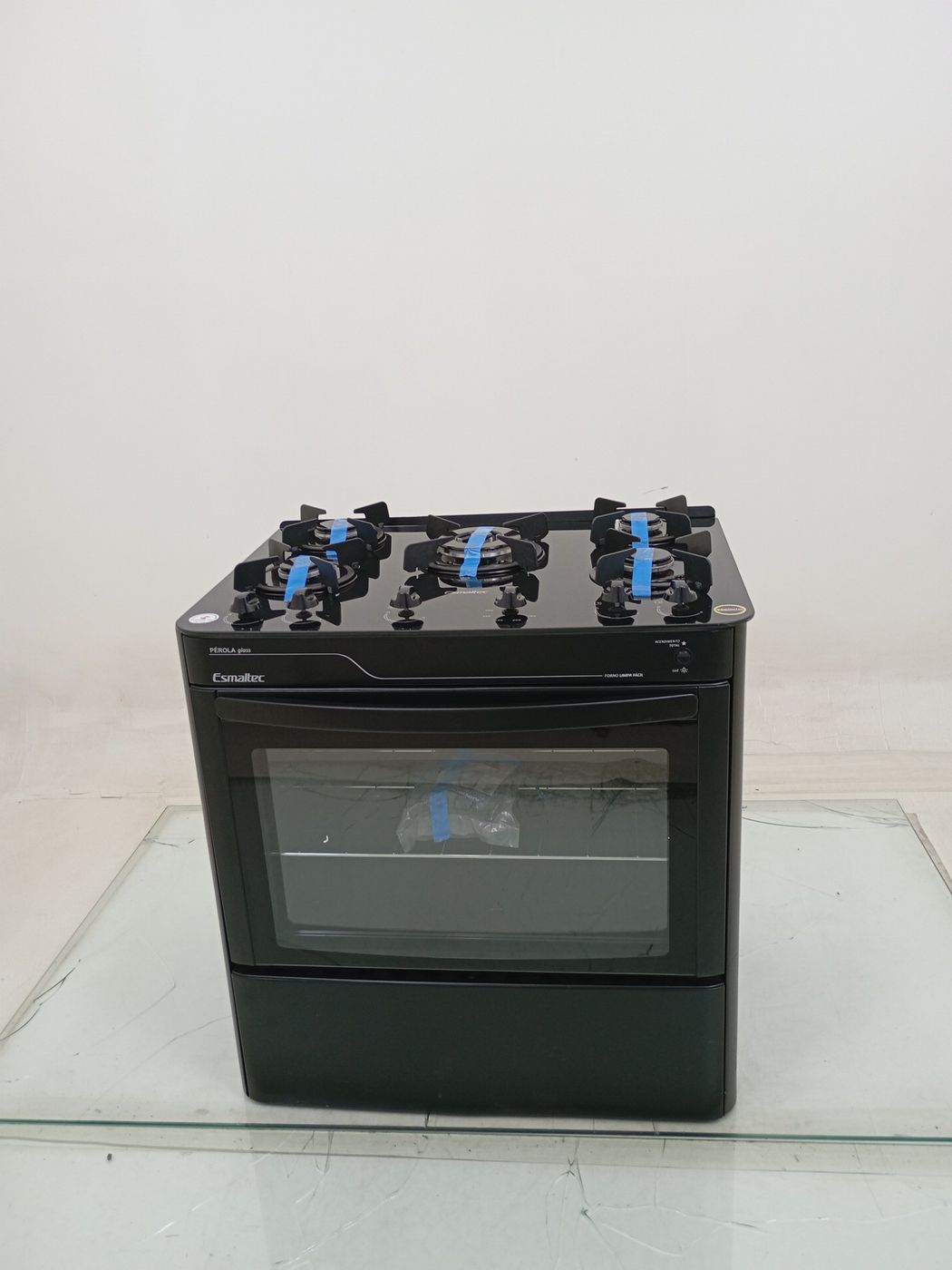 FOGAO ESMALTEC PEROLA GLASS 5 BOCAS MESA DE V