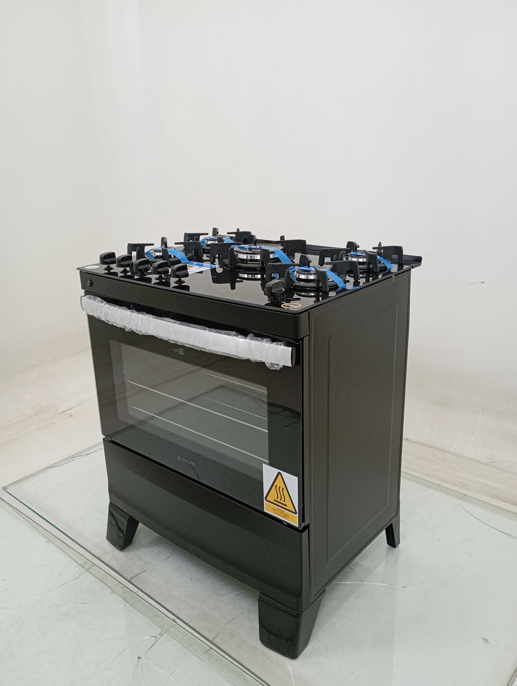 FOGAO ATLAS 5 BOCAS COM MESA DE VIDRO AGILE U