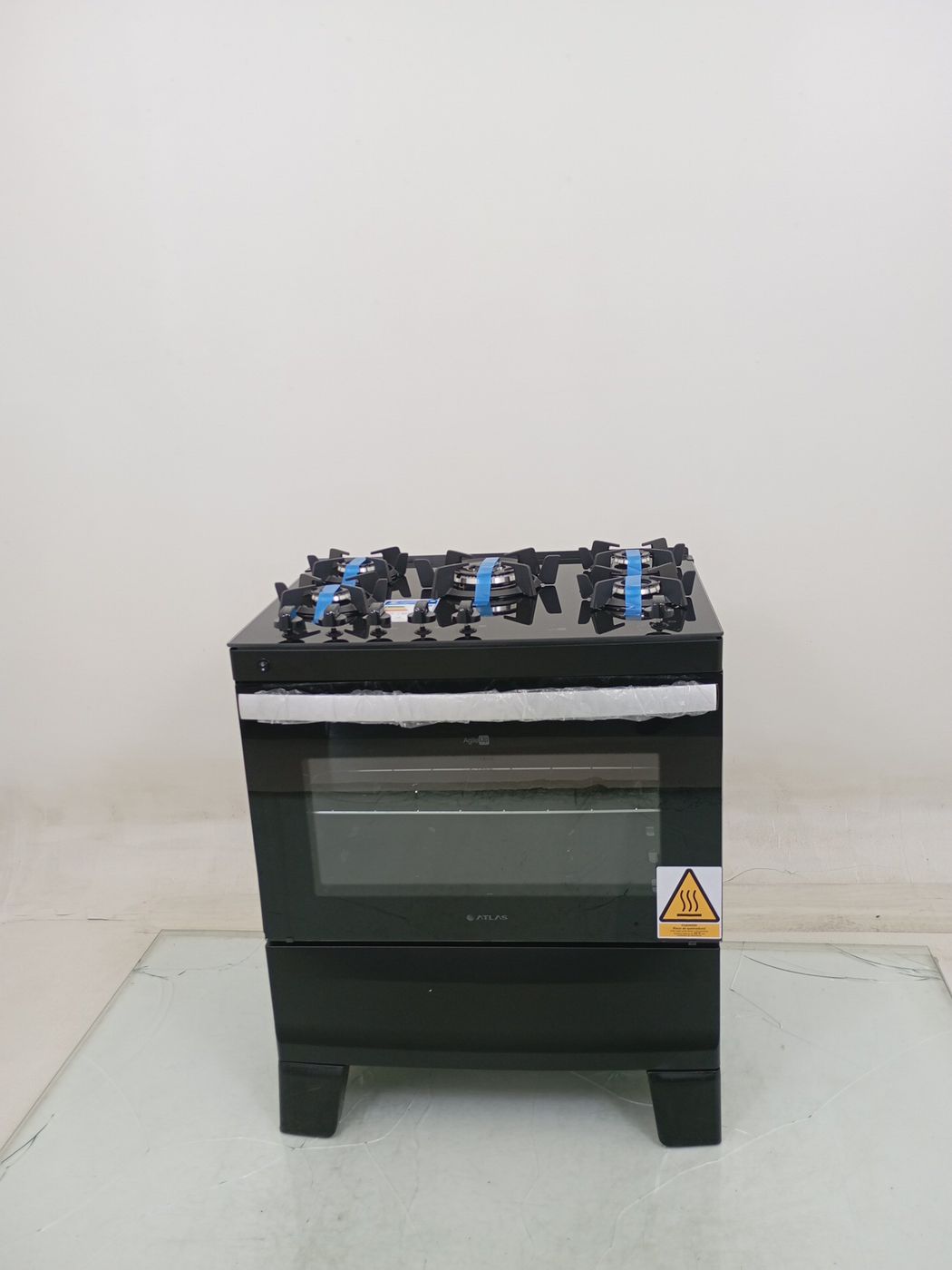 FOGAO ATLAS 5 BOCAS COM MESA DE VIDRO AGILE U