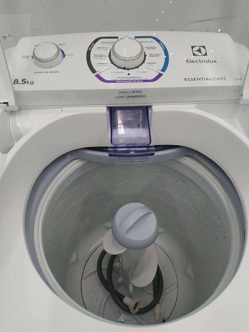 Lavadora Electrolux Top Load 8,5kg Les09 Essential Care Branco