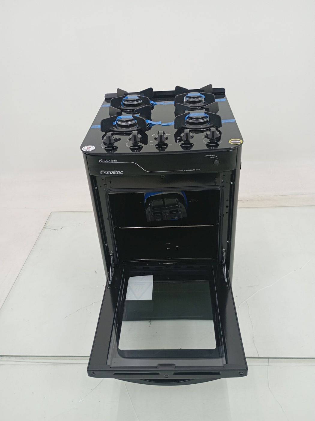 FOGAO ESMALTEC 4115 4 BOCAS PÉROLA GLASS - PR