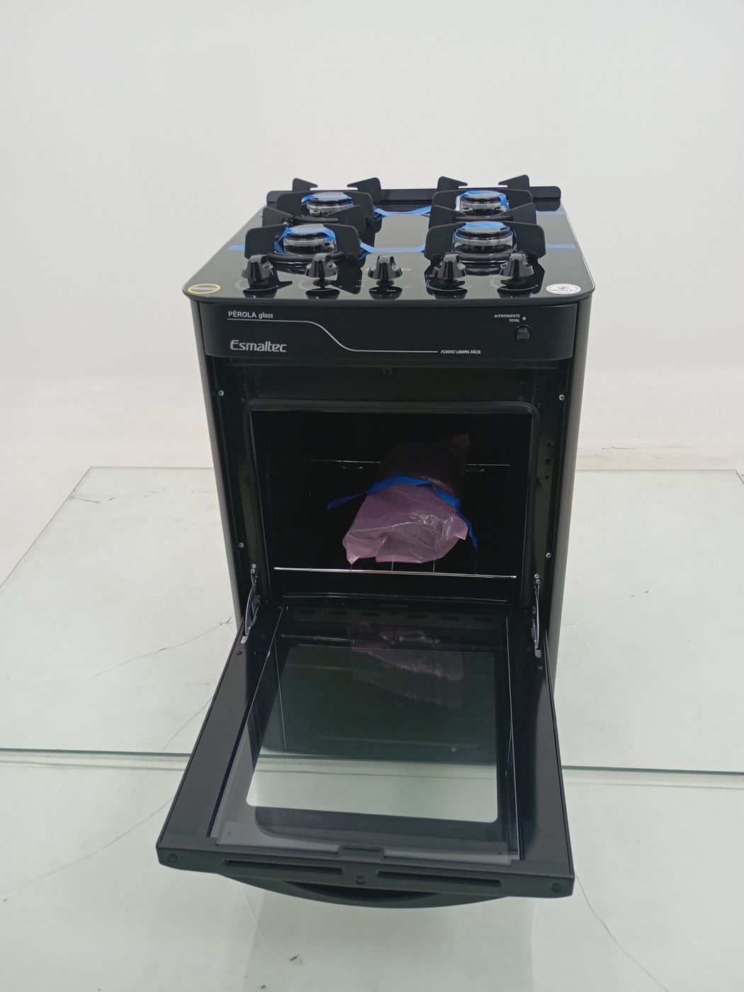 FOGAO ESMALTEC 4115 4 BOCAS PÉROLA GLASS - PR