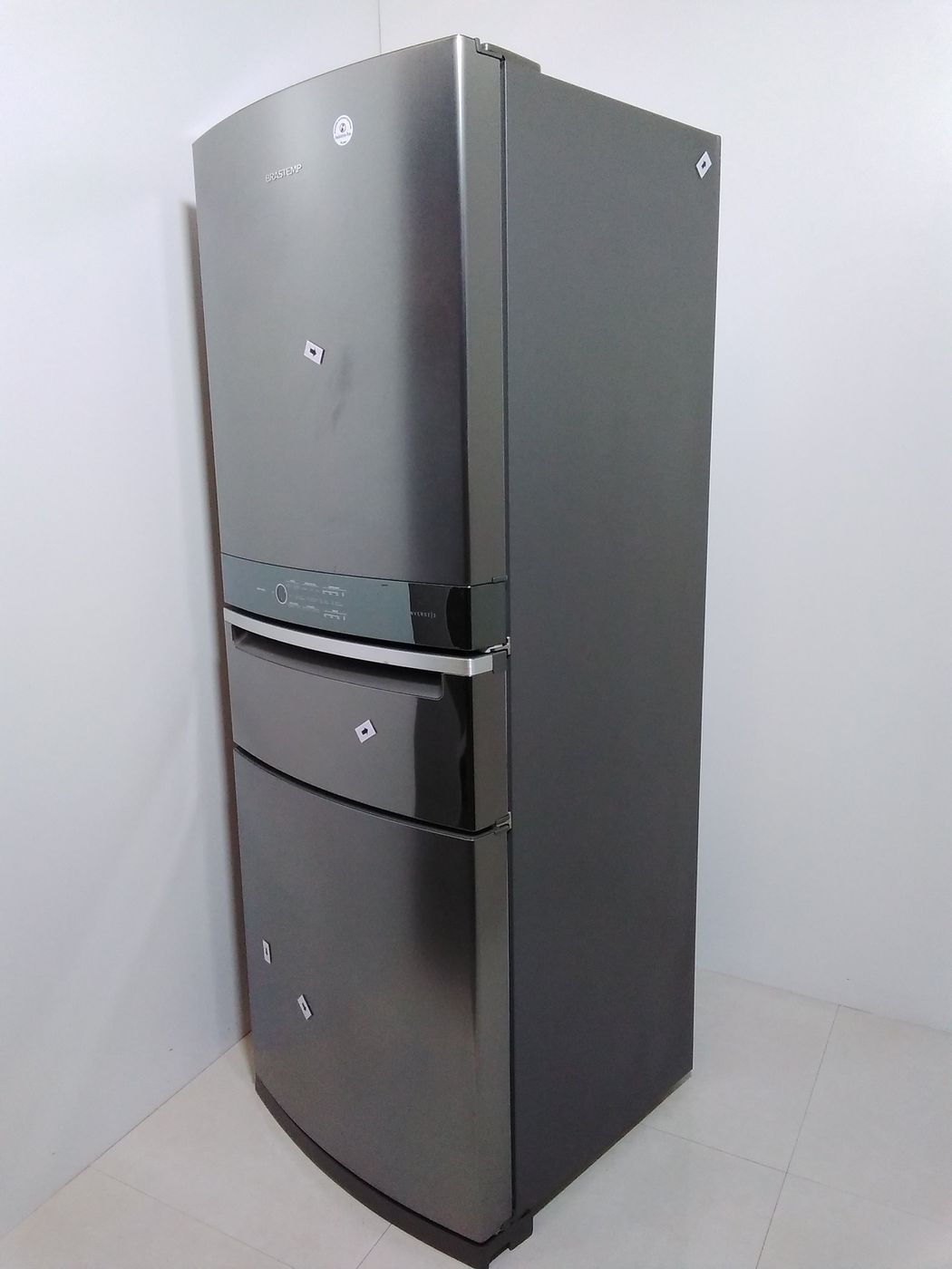 REFRIGERADOR BRASTEMP 3 PORTAS 419L  PL - INO