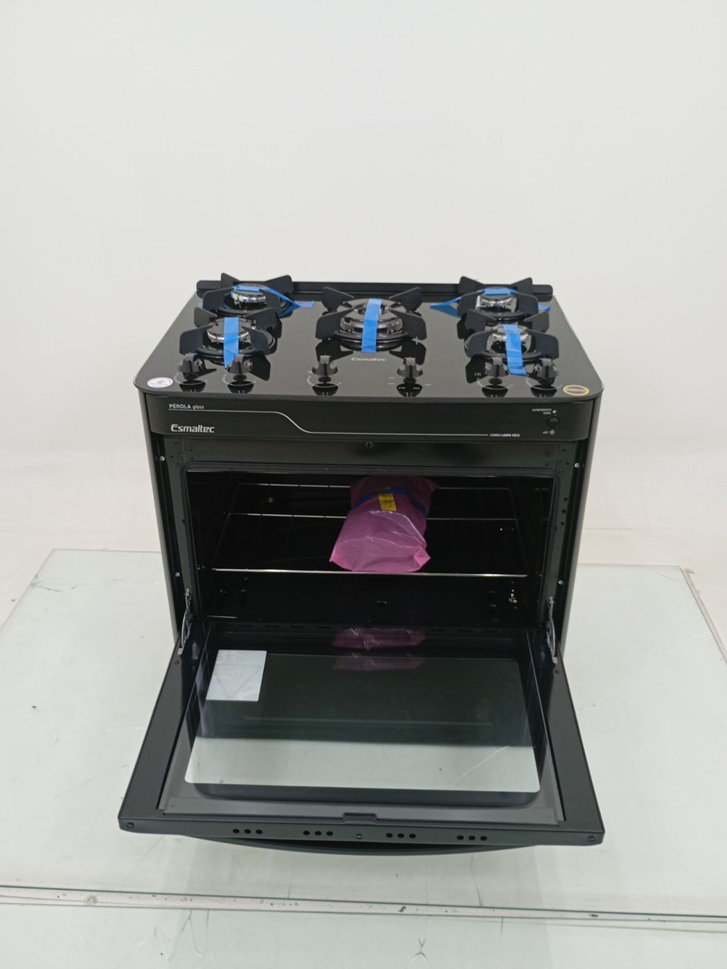 FOGAO ESMALTEC PEROLA GLASS 5 BOCAS MESA DE V