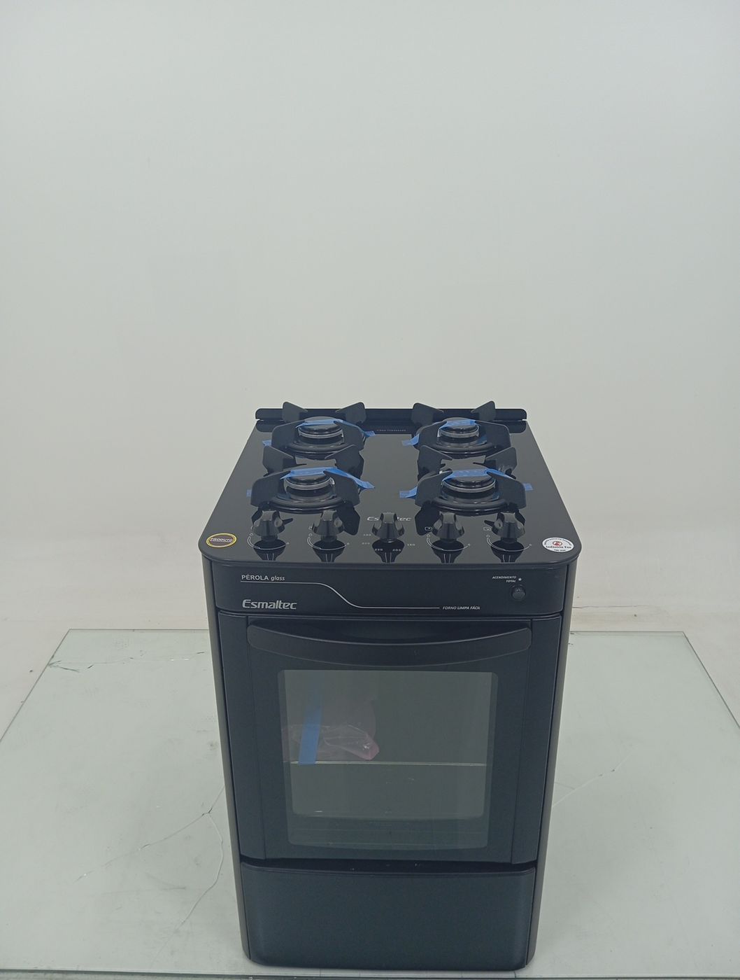 FOGAO ESMALTEC 4115 4 BOCAS PÉROLA GLASS - PR