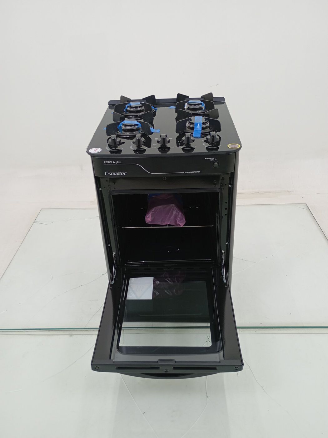 FOGAO ESMALTEC 4115 4 BOCAS PÉROLA GLASS - PR