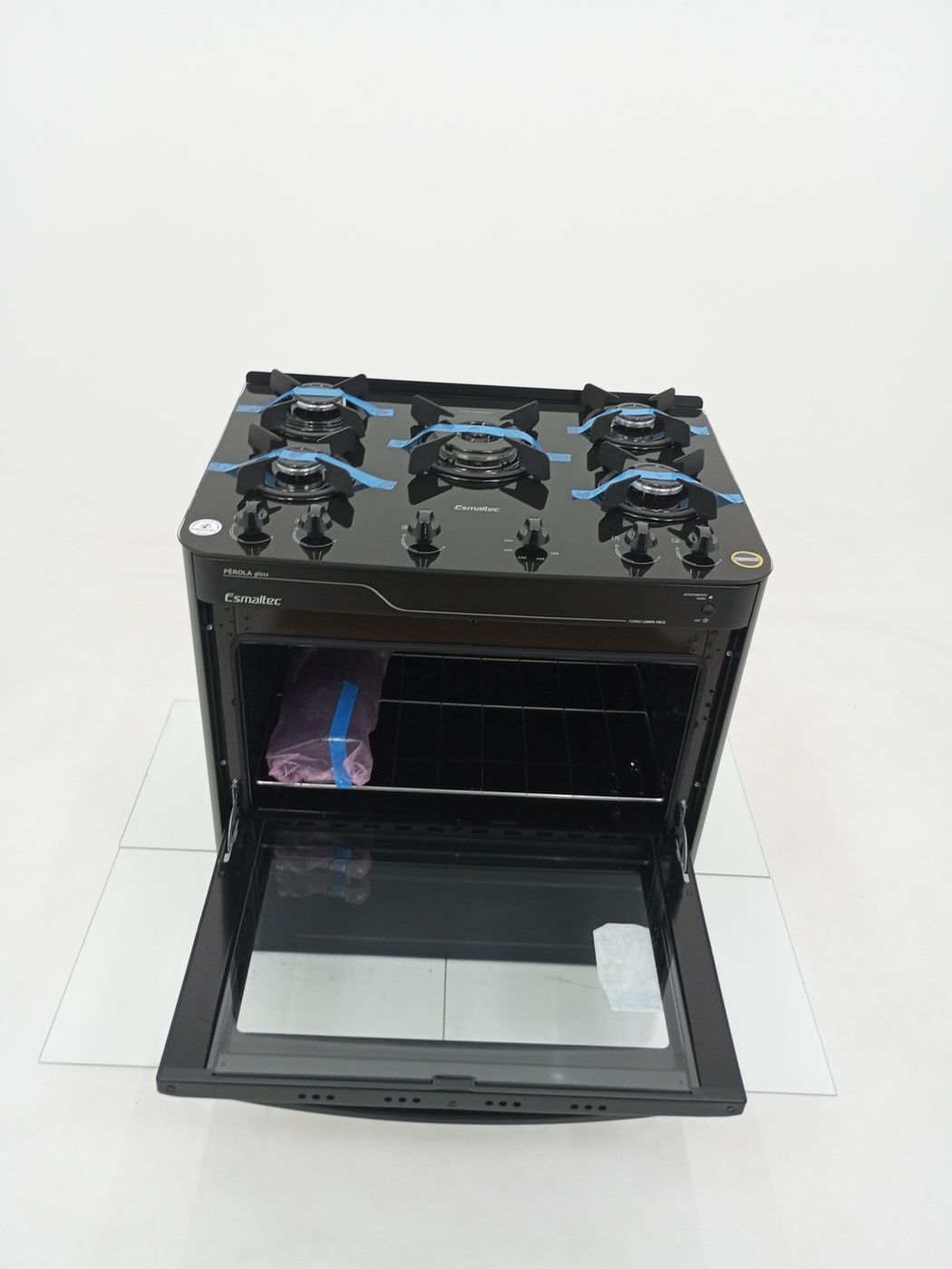 FOGAO ESMALTEC PEROLA GLASS 5 BOCAS MESA DE V