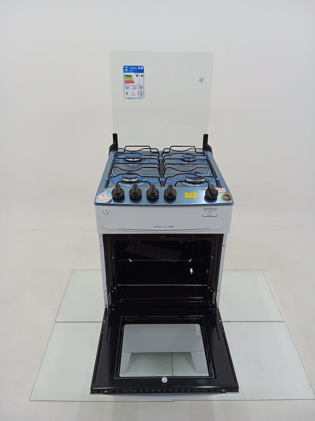 FOGAO ATLAS 4 BOCAS MESA INOX MONACO - BRANCO