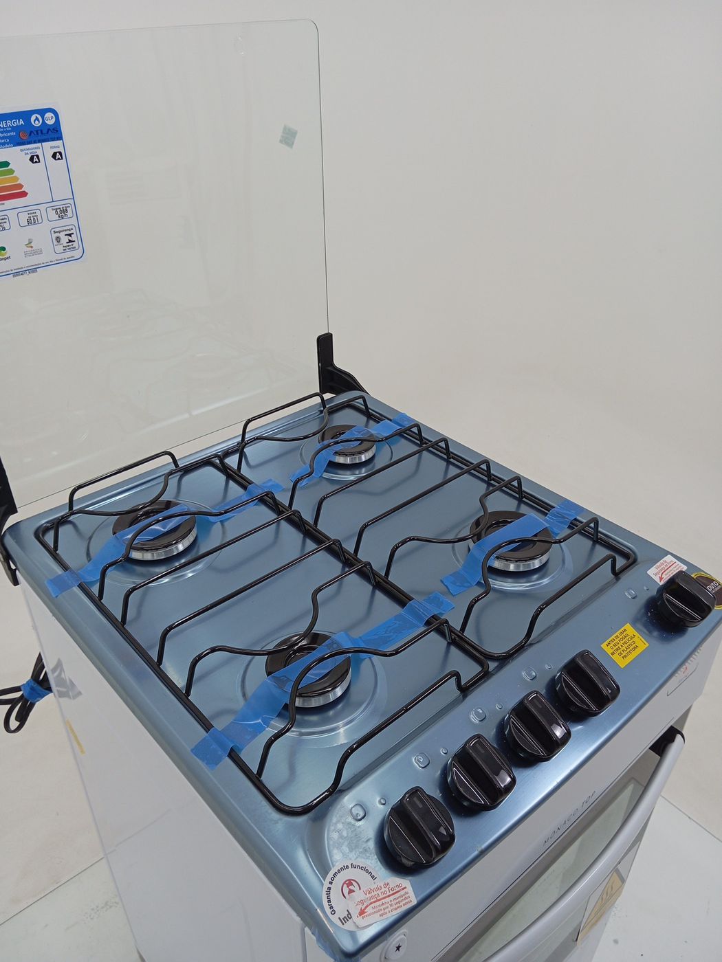 FOGAO ATLAS 4 BOCAS MESA INOX MONACO - BRANCO