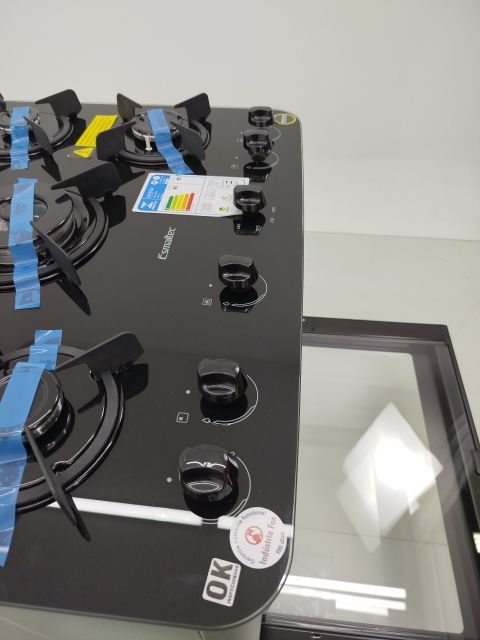 FOGAO ESMALTEC PEROLA GLASS 5 BOCAS MESA DE V