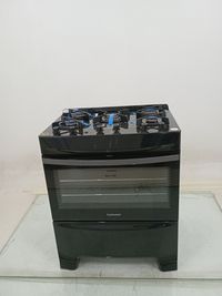 Fogao Continental Fc5gb 5 Bocas Mesa De Vidro Forno Eco Turbo E Tripla Chama - Preto