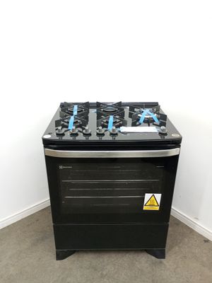 Fogao Electrolux Fe5cp 5 Bocas Perfect Cook 360 E Vapor Bake, Com Mesa De Vidro - Preto