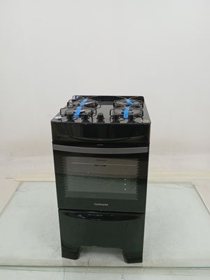 Fogao Continental Fc4gb 4 Bocas Mesa De Vidro Forno Eco Turbo - Preto