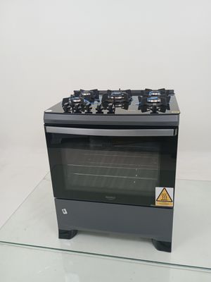 Fogao Atlas 5 Bocas Mesa De Vidro Com Painel Touch E Timer Digital  - Preto