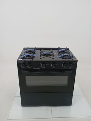 Fogao Esmaltec 5 Bocas Caribe Glass Mesa De Vidro - Preto