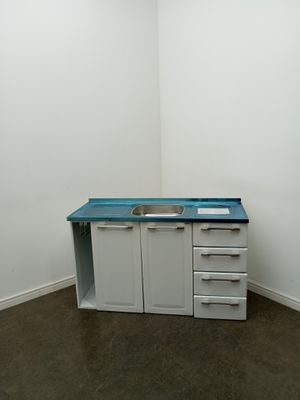 Balcao Itatiaia Diamente 2 Portas 4 Gavetas E Pia Inox 120cm - Branco