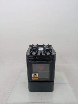 Fogao Esmaltec 4115 4 Bocas Pérola Glass - Preto