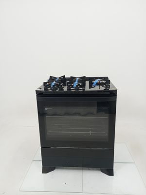 Fogao Electrolux Fe5cp 5 Bocas Perfect Cook 360 E Vapor Bake, Com Mesa De Vidro - Preto