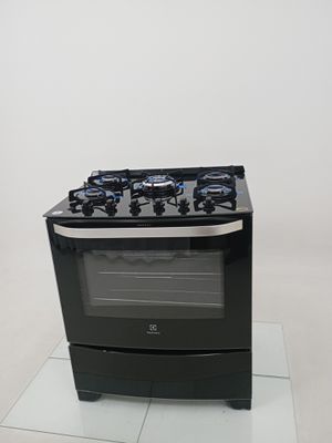 Fogao Electrolux 76gs 5 Bocas Automático Com Mesa De Vidro E Tripla Chama - Preto