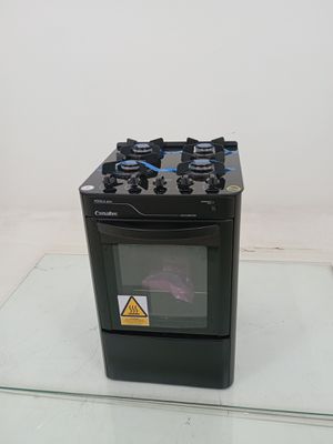 Fogao Esmaltec 4115 4 Bocas Pérola Glass - Preto