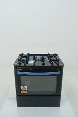 Fogao Esmaltec Perola Glass 5 Bocas Mesa De Vidro - Preto