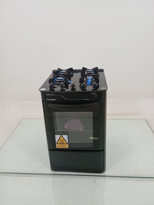 Fogao Esmaltec 4115 4 Bocas Pérola Glass - Preto