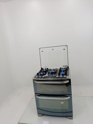 Fogao Electrolux 76dxv 5 Bocas Duplo Forno Mesa De Vidro - Prata