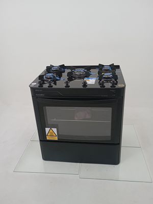 Fogao Esmaltec Perola Glass 5 Bocas Mesa De Vidro - Preto
