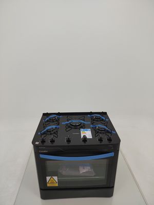 Fogao Esmaltec Agata Glass A Gas C/ Acendimento Automatico E Super Chama 5 Bocas - Preto