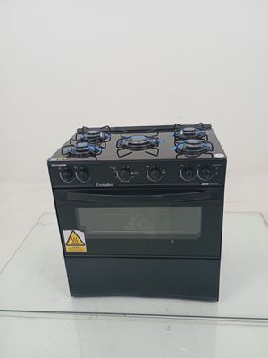 Fogao Esmaltec 5 Bocas Caribe Glass Mesa De Vidro - Preto